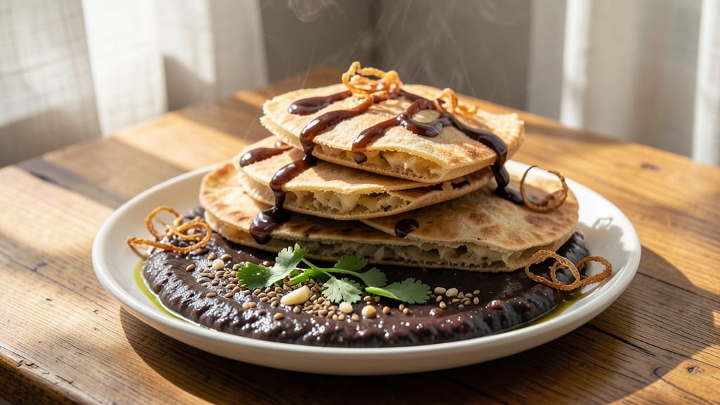 Bean Tortilla Recipe: Crunchy Crowns Over Smoky Cumin Bean Base