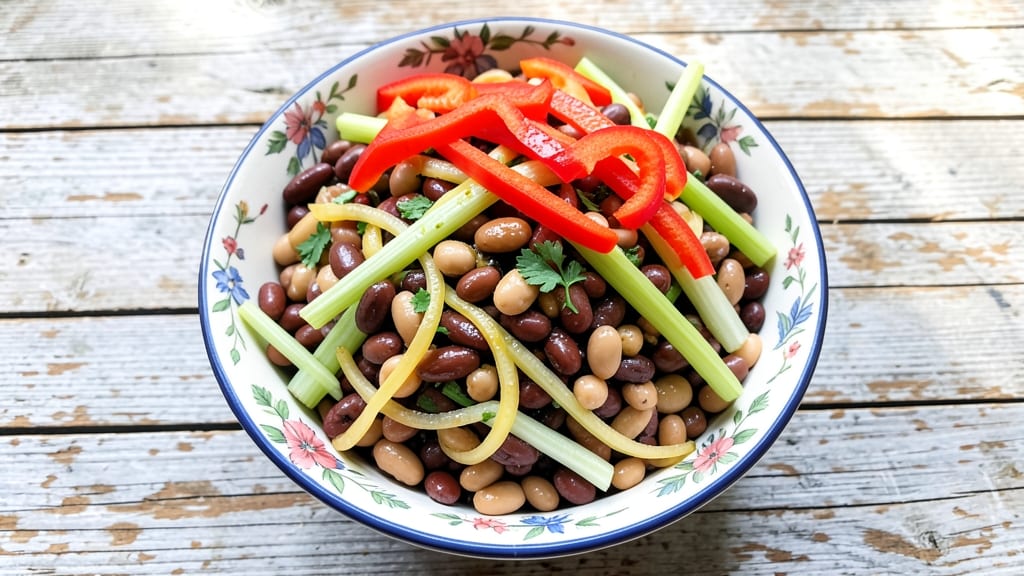 Amish Three Bean Salad Recipe: Crunchy Veggies and Creamy Dressing Harmony