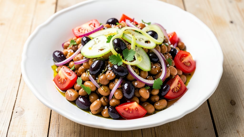 Bush's Greek Dense Bean Salad Recipe: Chilled, Hearty Lunchbox Staple