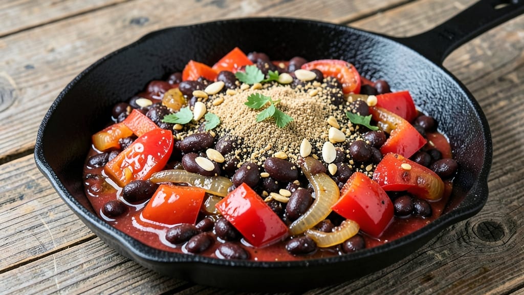 Black Bean Picadillo Recipe: Tomato-Cumin Stew With Crispy Tortilla Topping