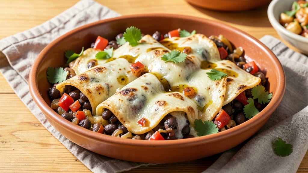 Black Bean and Cheese Enchilada Recipe: Layered Spice and Melted Queso Magic