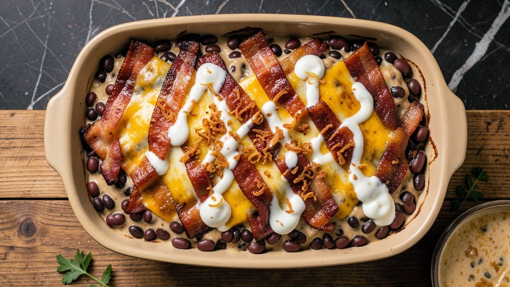 Bean and Bacon Casserole Recipe: Smoky-Sweet Crunch With Melty Cheese Rivers