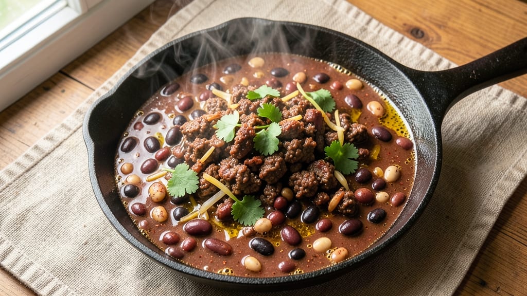 Best Bean Chili Recipe Ever: Deep-Smoked Cumin and Chimek Crunch Topping