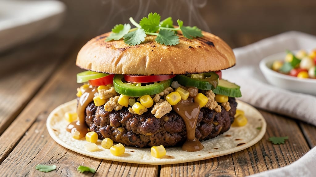 Black Bean and Corn Burger Recipe: Charred Tortilla Crunch With Herby Lime Zing