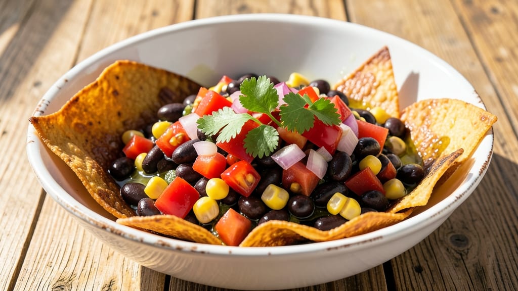 Black Bean and Corn Pico De Gallo Recipe: Bright, Zesty Salsa With Charred Tortilla Crunch