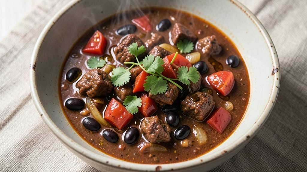 Beef and Black Bean Chili Target Recipe: Smoky Spice Bomb With Charred Tortilla Crunch