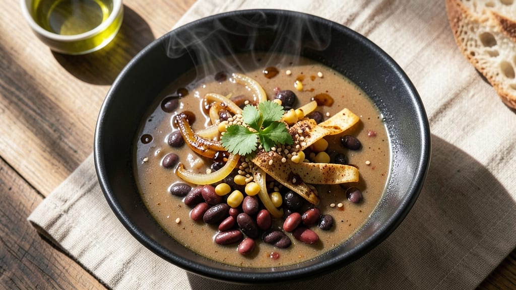 Black Bean Enchilada Soup Recipe: Smoky Tortilla-Crusted Comfort in One Pot