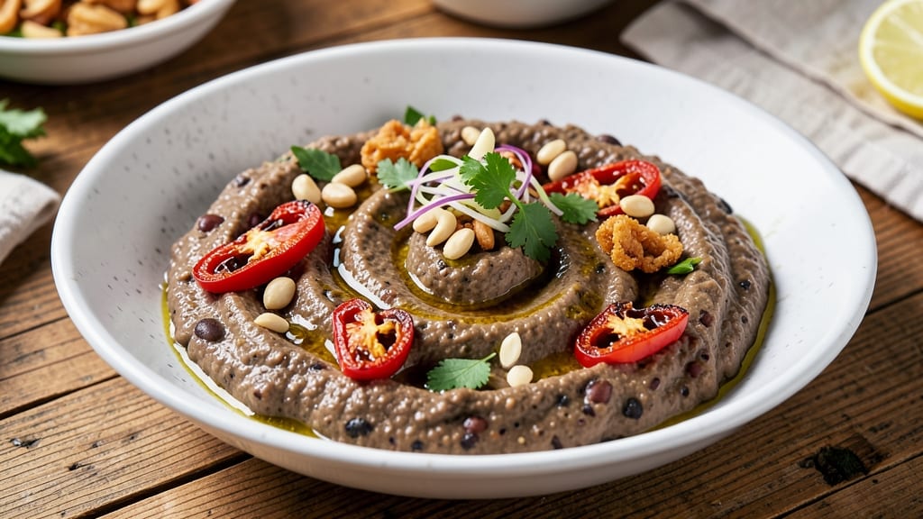 Black Bean Jalapeño Hummus Recipe: Smoky Spice Kick with Crunchy Topping Twist