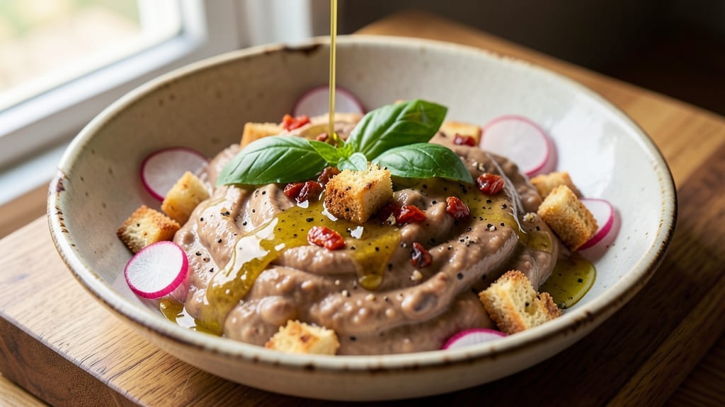 Bean Dip With Italian Dressing Recipe: Garlicky Herb Crunch Over Creamy White Bean Base