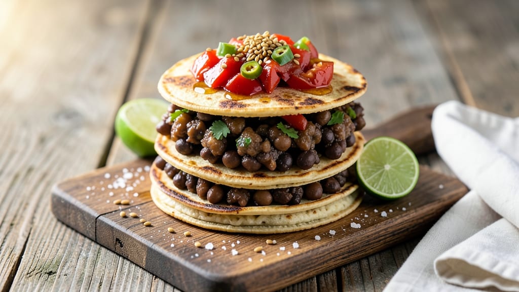 Black Bean Salsa Burgers Recipe: Crunchy Tortilla Crowns With Black Bean Filling