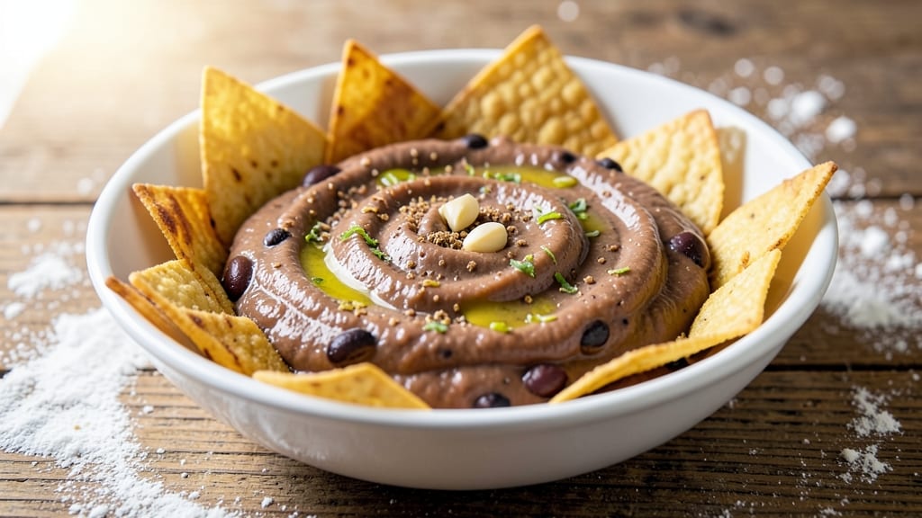 Best Bean Dip Recipe Ever: Crunchy Tortilla Crowns Over Creamy Cumin-Lime Bliss