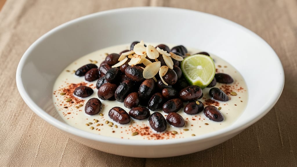 Black Bean Rayu Recipe: Smoky Cumin Crunch Over Creamy Lime Base