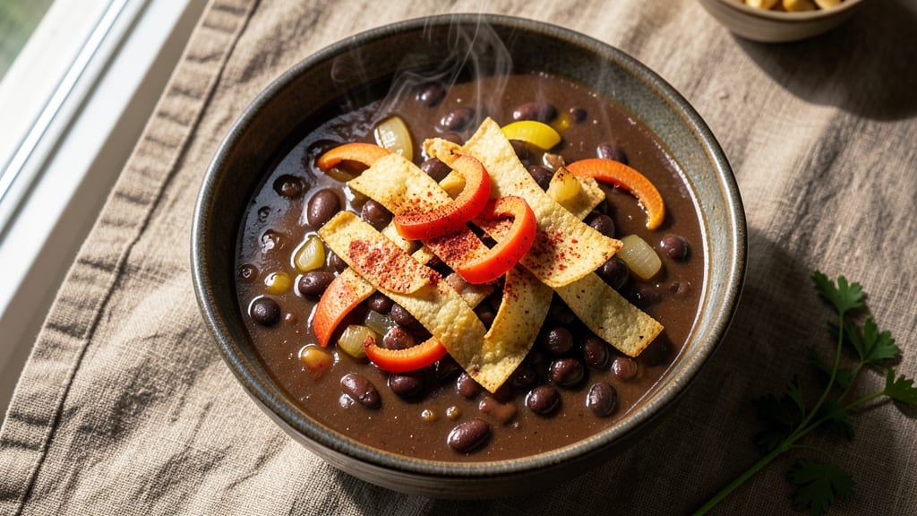 Award-Winning Black Bean Soup Recipe: Velvety Deep Flavor With Smoky Chipotle Heat
